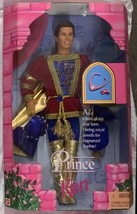 1997 Fairy Tale Princess Rapunzel Barbie Doll: Prince Ken / Mattel 18080 NIB